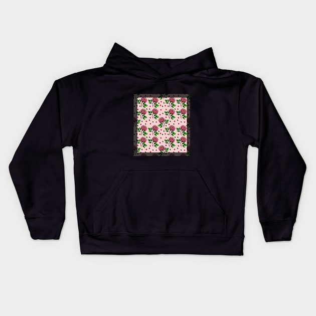 Graphic Tee Pink Lotus Flower Pattern Kids Hoodie by nancyartwork